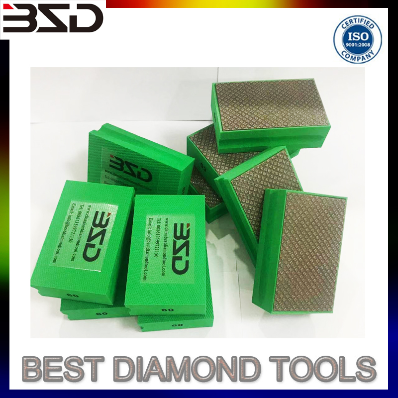 Electroplated Sponge Foam Diamond Hand Polishing Pads For Granite/Marble/Concrete/Glass 